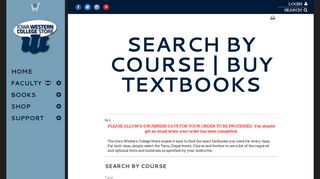 Search by Course | Buy Textbooks | Iowa Western College Store
