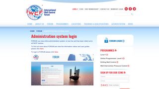 Administration system login - IWCF