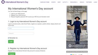 Login - International Women's Day
