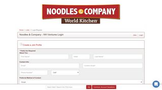 Noodles & Company - IWI Ventures Login - IWI Ventures Jobs