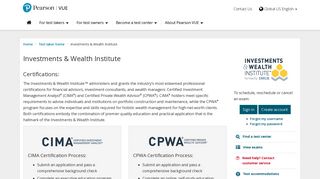 Investments & Wealth Institute :: Pearson VUE