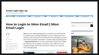 iWon Email Login - How to Login to iWon Email - Email Login Sign Up