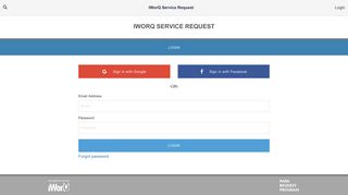 Login - iWorQ Service Request