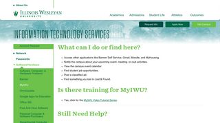 Illinois Wesleyan: MyIWU Faculty, Staff and Student Portal