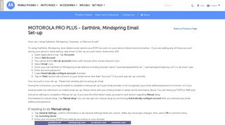 MOTOROLA PRO PLUS - Earthlink, Mindspring Email Set-up ...