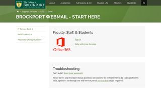 Brockport Webmail - Start Here: The College at Brockport