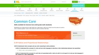 IXL - Common Core sixth-grade math standards
