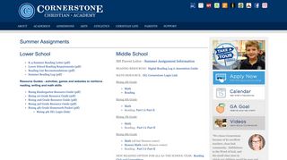 Summer - Cornerstone Christian Academy