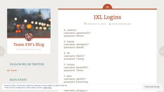 IXL Logins | Team SW's Blog
