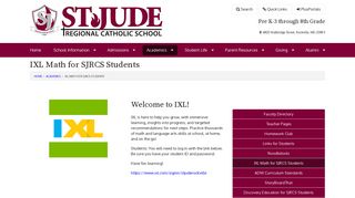 IXL Math for SJRCS Students :: St. Jude Regional Catholic School