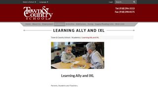 Learning Ally and IXL - Town & Country School