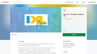 IXL Live - Chicago, IL (March 14) Registration, Thu, Mar 14, 2019 at 8 ...