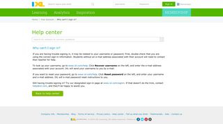 IXL - Help Center: Why can't I sign in?