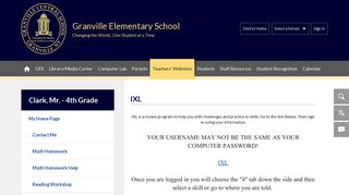 Clark, Mr. - 4th Grade / IXL - Granville Central School District