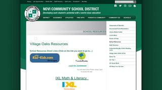School Resources - Village Oaks Elementary - Novi Community ...
