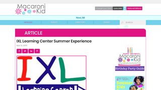 IXL Learning Center Summer Experience - Macaroni Kid Novi