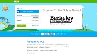 Berkeley Unified School District - IXL.com