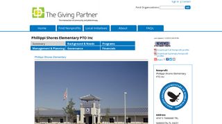 Phillippi Shores Elementary PTO INC - The Giving Partner - GuideStar