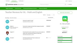 Teacher Reviews for IXL - Math and English | Common Sense Education