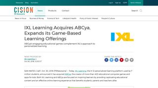 IXL Learning Acquires ABCya, Expands its Game-Based Learning ...
