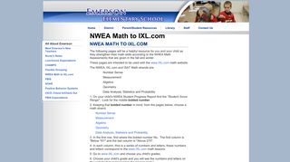 Emerson Elementary School: NWEA Math to IXL.com