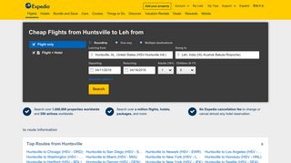 HSV to IXL: Flights from Huntsville to Leh | Expedia