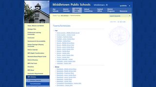 Middletown Public Schools (RI): Teams/Schedules