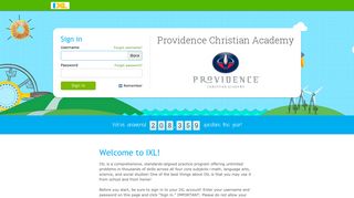 IXL - Providence Christian Academy