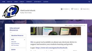 Educational Resources / IXL - Chief Leschi Schools