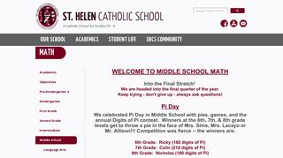 Math - St. Helen Catholic School