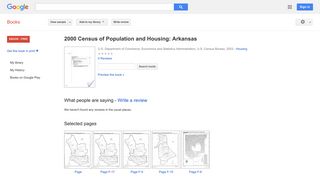 2000 Census of Population and Housing: Arkansas