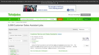 Customer Service Advisor - Sales Assistant - Totaljobs