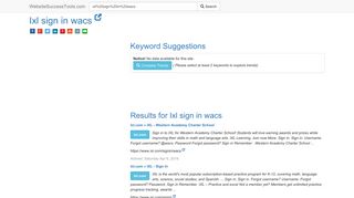 Ixl sign in wacs Error Analysis (By Tools) - Website Success Tools