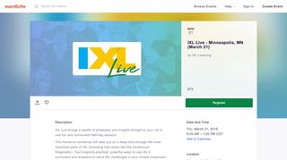 IXL Live - Minneapolis, MN (March 21) Registration, Thu, Mar 21 ...