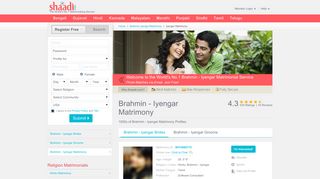 Brahmin - Iyengar Matrimonials - No 1 Site for Brahmin ... - Shaadi.com