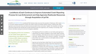 LexisNexis eCrash Continues to Improve Automated ... - Business Wire