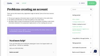 iZettle | Help - Problems creating an account