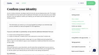 iZettle | Help - Confirm your identity