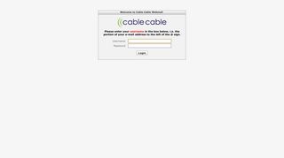 the Cable Cable webmail login page - I-zoom