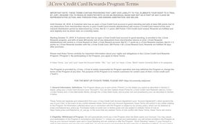 J.Crew Credit Card Rules