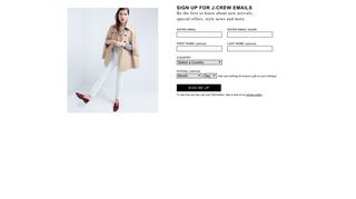 J.Crew > Email Sign Up