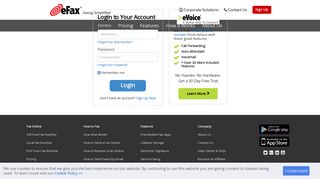 eFax: Log into My Account | Internet Fax Services Login