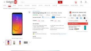 Samsung Galaxy J6 (3 GB RAM, 32 GB) Gold Price in India – Buy ...