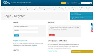 ATM Login – Register - Association of Teachers of Mathematics