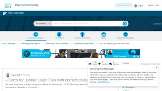 Solved: Cisco for Jabber Login Fails with corre... - Cisco Community