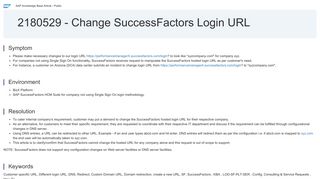 2180529 - Change SuccessFactors Login URL - SAP Support Portal