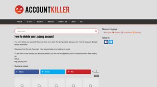 Delete your Jabong account | accountkiller.com