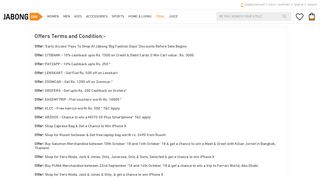 Terms and Condition Offers - Jabong