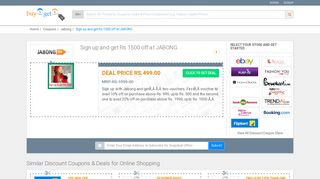 Sign up and get Rs 1500 off at JABONG - Buy1Get1