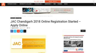 JAC Chandigarh 2018 Online Registration Started - Apply Online ...